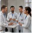 Multidisciplinary healthcare team discussion
